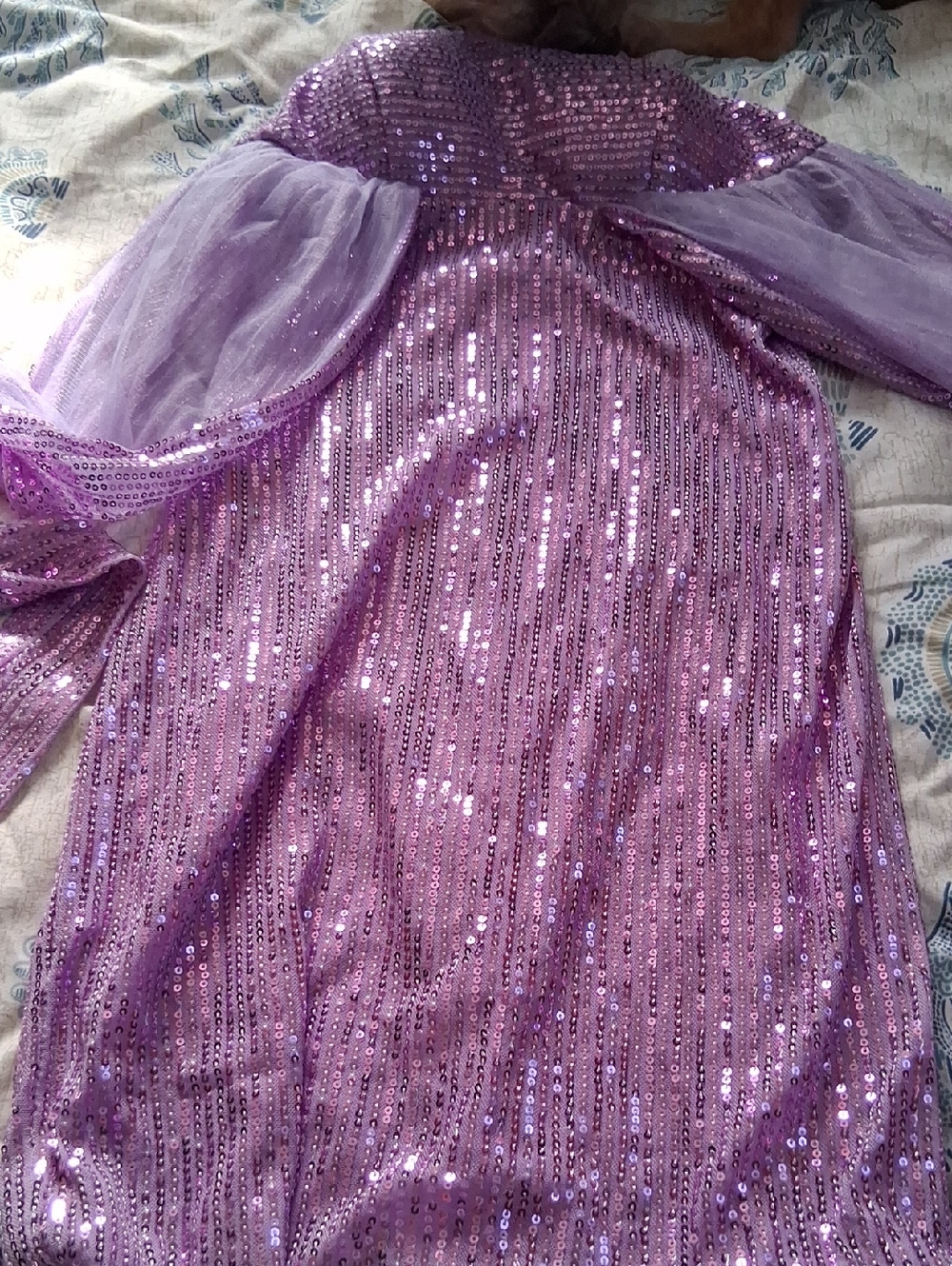 WEDDING BELLES NEW YORK Lavender Purple Sequin Prom Dress